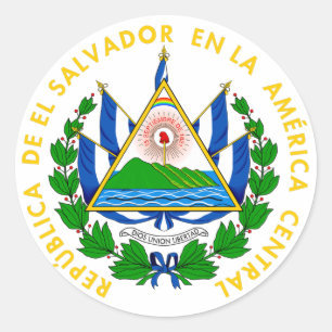 Coats of arms of El Salvador Flags of the World Classic Round Sticker
