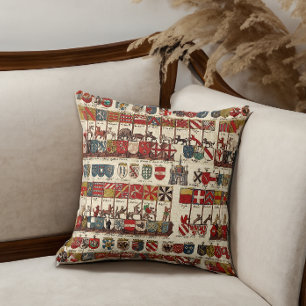 Coats of Arms with Animals Cities of Wallonia Throw Pillow