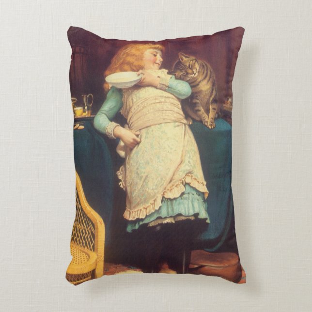 Coaxing Better Than Teasing Charles Burton Barber Accent Pillow (Front(Vertical))