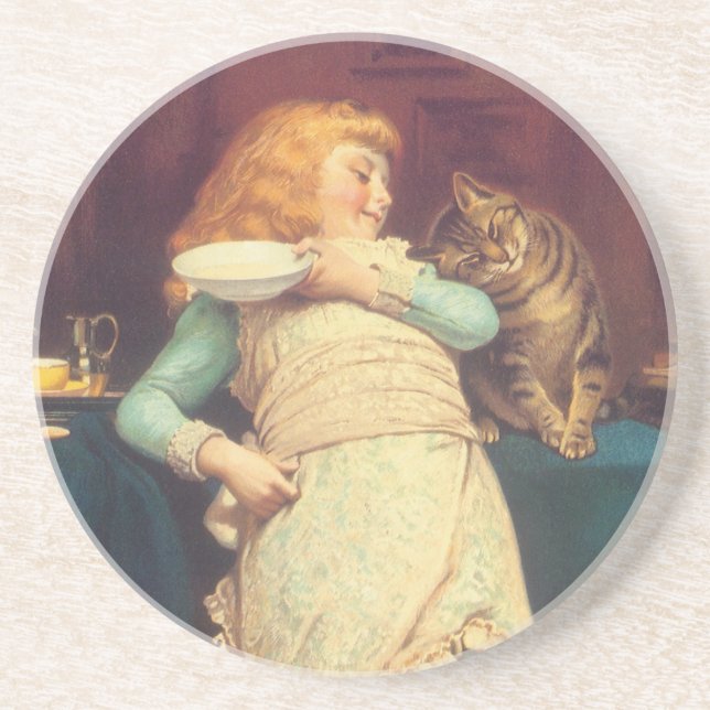 Coaxing Better Than Teasing Charles Burton Barber Coaster (Front)