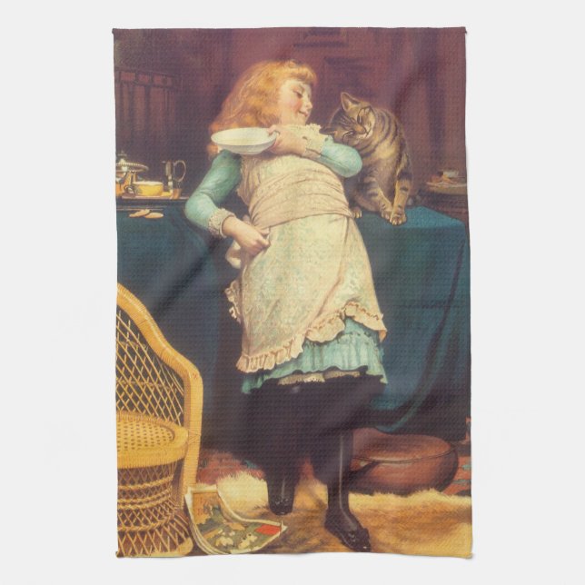 Coaxing Better Than Teasing Charles Burton Barber Kitchen Towel (Vertical)