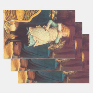 Coaxing Better Than Teasing Charles Burton Barber Wrapping Paper Sheet