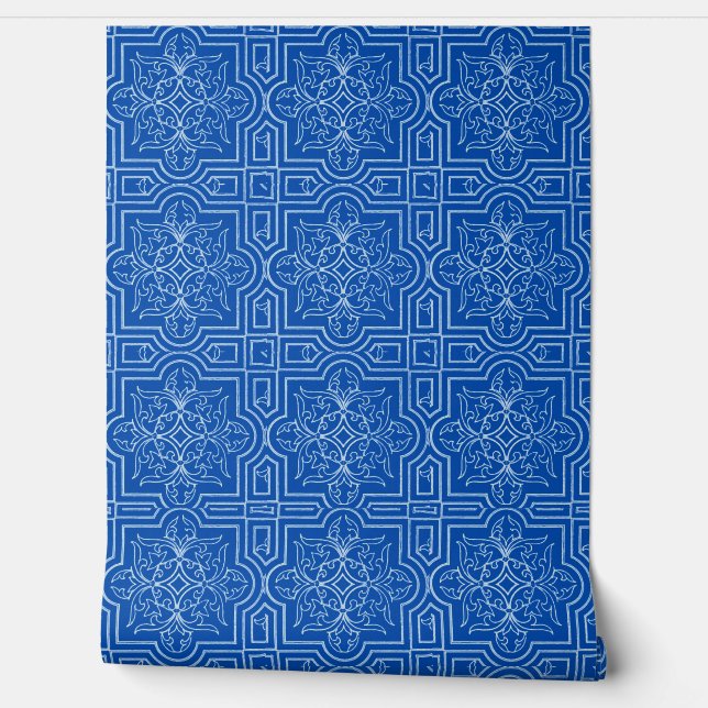 cobal blue tiles wallpaper (Unrolling)