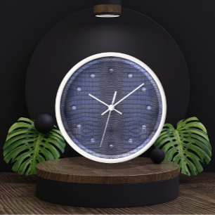 Cobalt Alligator Skin Large Clock