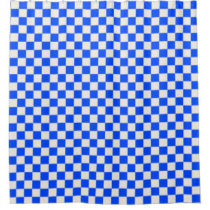 Cobalt and cream chequerboard pattern