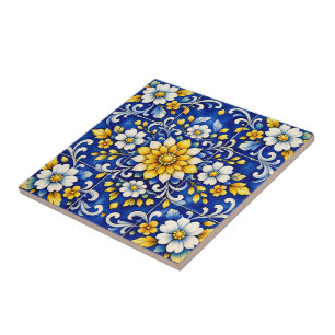 Cobalt Bloom Fiesta Tile