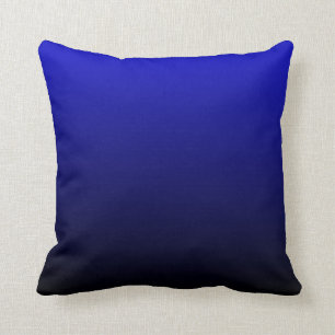 Cobalt Blue and Black Ombre Throw Pillow