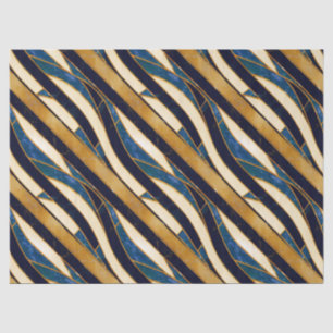 Cobalt Blue and Gold Art Deco Marble pattern Tissue Paper