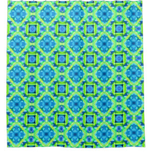 Cobalt Blue and Lime Green Tie Dye Pattern