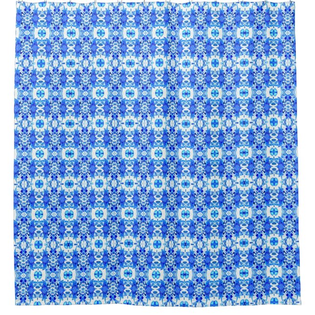 Cobalt Blue and White Batik Tile Pattern  (Front)