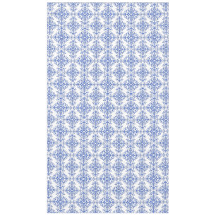 Cobalt Blue and White Floral Damask Style Pattern Tablecloth