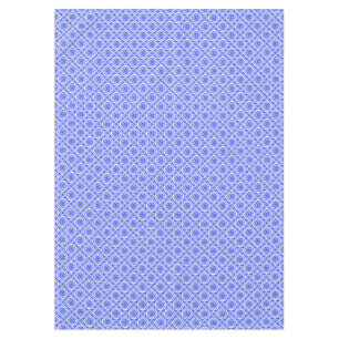 Cobalt Blue and White Geometric Circles Pattern Tablecloth