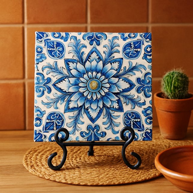 Cobalt Blue and White Mexican Seamless Backsplash  Tile (Creator Uploaded)