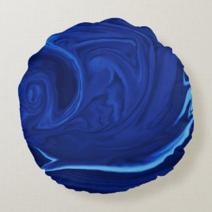 Cobalt blue background round pillow