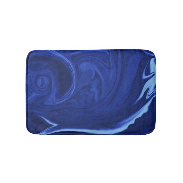 Cobalt blue background Textured Handmade Bath Mat (Front)