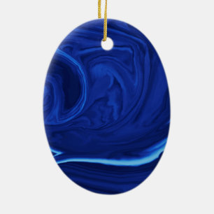Cobalt blue background Textured Handmade Ceramic Ornament