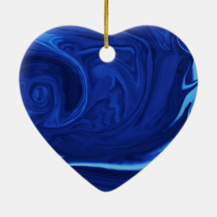 Cobalt blue background Textured Handmade Ceramic Ornament