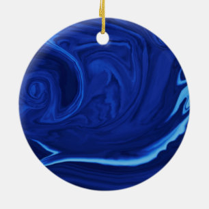 Cobalt blue background Textured Handmade Ceramic Ornament