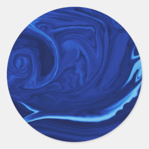 Cobalt blue background Textured Handmade Classic Round Sticker