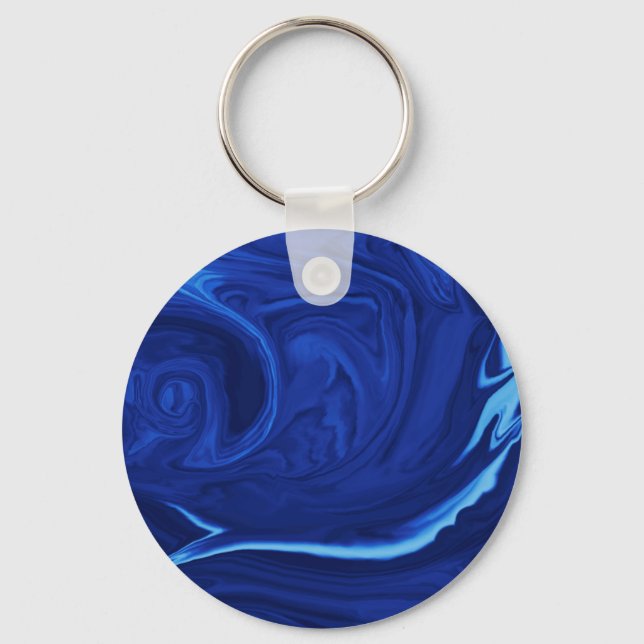 Cobalt blue background Textured Handmade Keychain (Front)