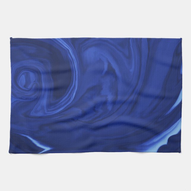 Cobalt blue background Textured Handmade Kitchen Towel (Horizontal)