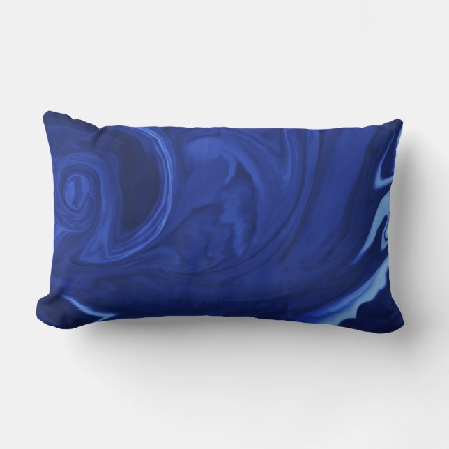 Cobalt blue background Textured Handmade Lumbar Pillow (Front)