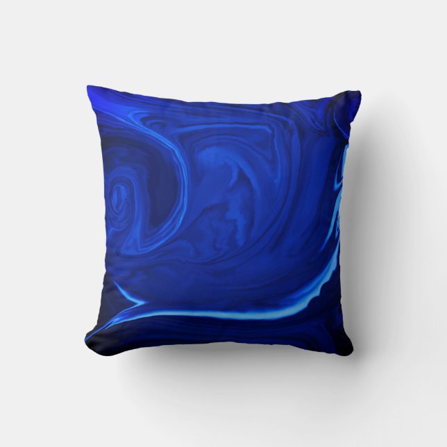 Cobalt blue background Textured Handmade Throw Pillow (Front)