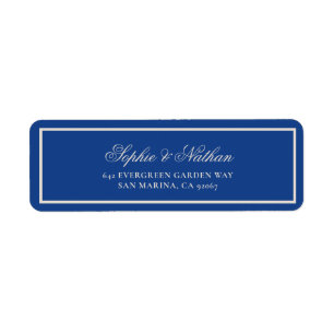 Cobalt Blue Calligraphy Return Address Label