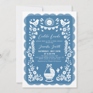 Cobalt Blue Cielito Lindo Baby Shower Invitation