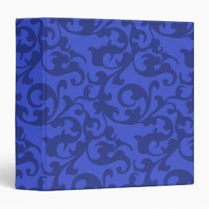 Cobalt Blue Damask Swirls Binder