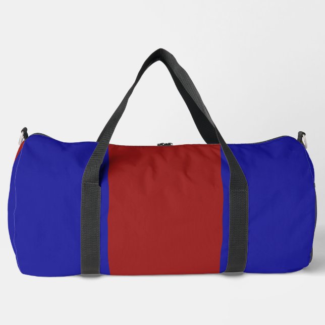 Cobalt Blue Dark Red Travel Gym  Duffle Bag (Front)
