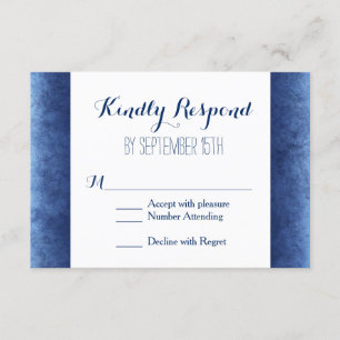 Cobalt Blue détendu Rustique Mariage Cartes RSVP