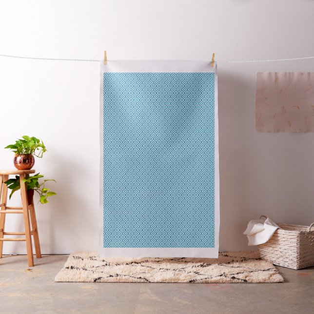 Cobalt Blue Diamonds Pattern Fabric (In Situ)