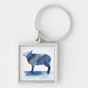 Cobalt Blue Farm Animals - Sheep Keychain