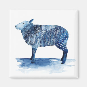 Cobalt Blue Farm Animals - Sheep Magnet