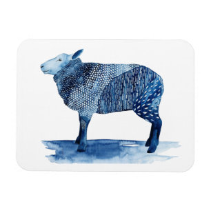 Cobalt Blue Farm Animals - Sheep Magnet