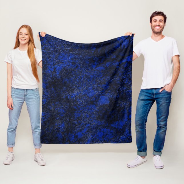 Cobalt blue fleece blanket (In Situ)