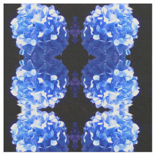 Cobalt blue floral elegant blue hydrangeas  fabric