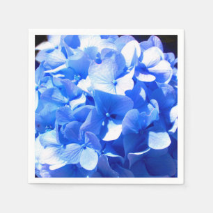 Cobalt blue floral elegant blue hydrangeas napkin