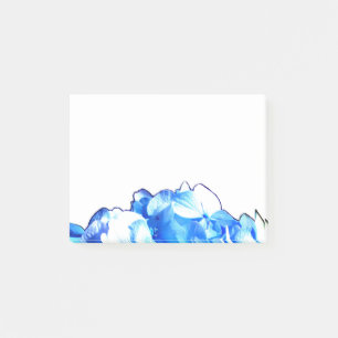 Cobalt blue floral elegant blue hydrangeas post-it notes