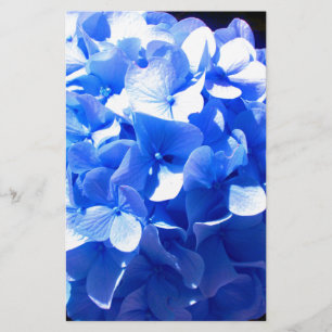 Cobalt blue floral elegant blue hydrangeas stationery