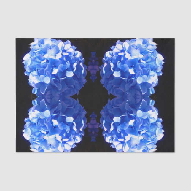 Cobalt blue floral elegant blue hydrangeas  tissue paper (Front)