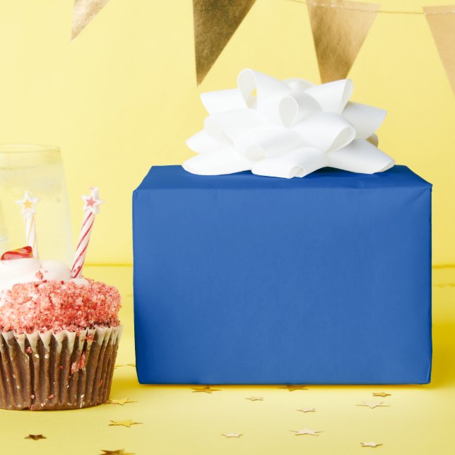 Cobalt Blue Glossy Wrapping Paper (Birthday Party)