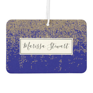 Cobalt Blue Gold Glitter Ombre Gradient Air Freshener