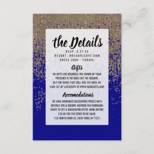 Cobalt Blue Gold Glitter Ombre Gradient Enclosure Card