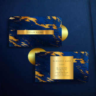 Cobalt Blue Gold Marble Vip Business Card