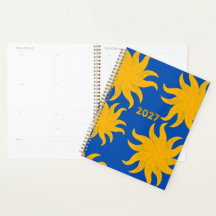 Cobalt Blue Golden Sunburst 2027 Planner