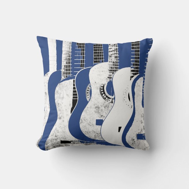Cobalt Blue Guitar Pillow (Front)