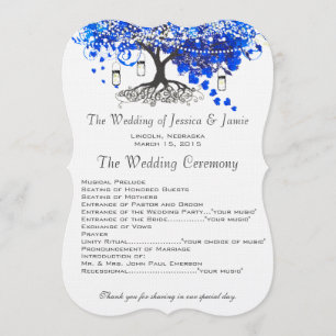 Cobalt Blue Heart Leaf Tree Programmes de mariage