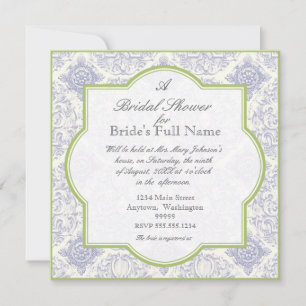 Cobalt Blue Iris Quatrefoil - Invitation Fête des